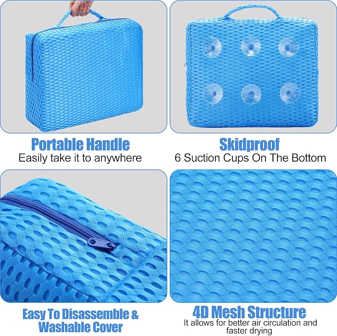 2 Pcs Hot Tub Booster Seat Weighted Spa Bathtub Booster Cushion - Image 2