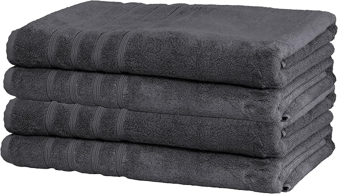 Mosobam Luxury Turkish Towels Set of 4 Bath Sheets 35X70 Charcoal Gray 700 GSM by Mosobam