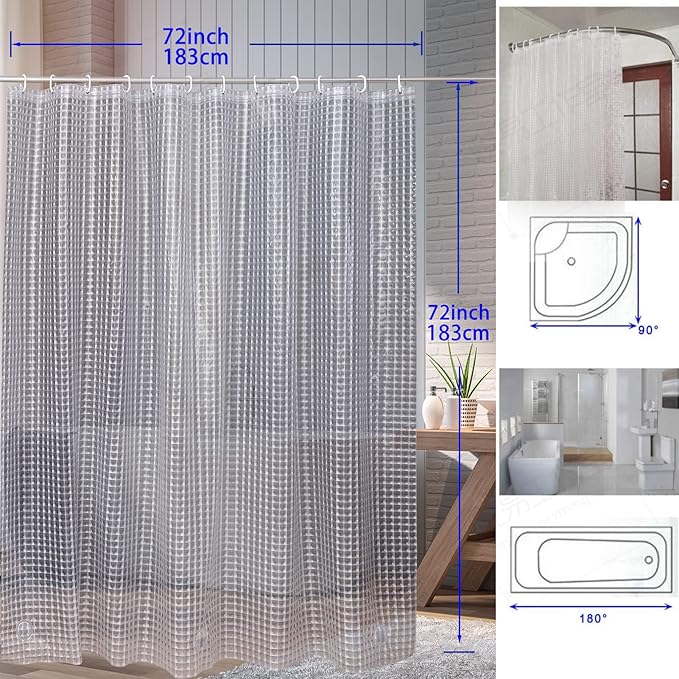 Bostofy Heavyweight 8G Bathroom Shower Stall Curtain Liner, Shower Curtain or - Image 6