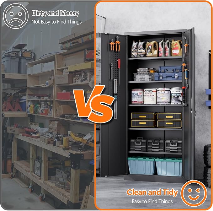 Aobabo 71" H×32" W×16" D Metal Storage Cabinet - Image 6