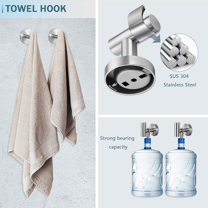 Cilee 10 Piece Brushed Nickel Bathroom Hardware Set, 24 inch Brushed Nickel - Image 5