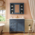 36" Bathroom Vanity with Matching Medicine Cabinet, Modern Sink Storage Cabinet by Virubi