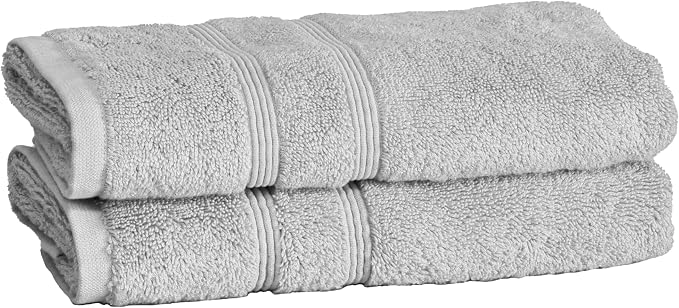 Mosobam Luxury Turkish Set of 2 Hand Towels 16X30 Light Grey 700 GSM Bamboo by Mosobam