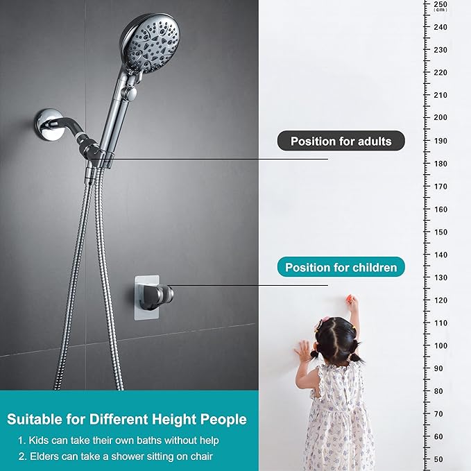 Shower Head Holder Strong Adhesive No Drilling Wall Mount Adjustable Handheld - Image 2