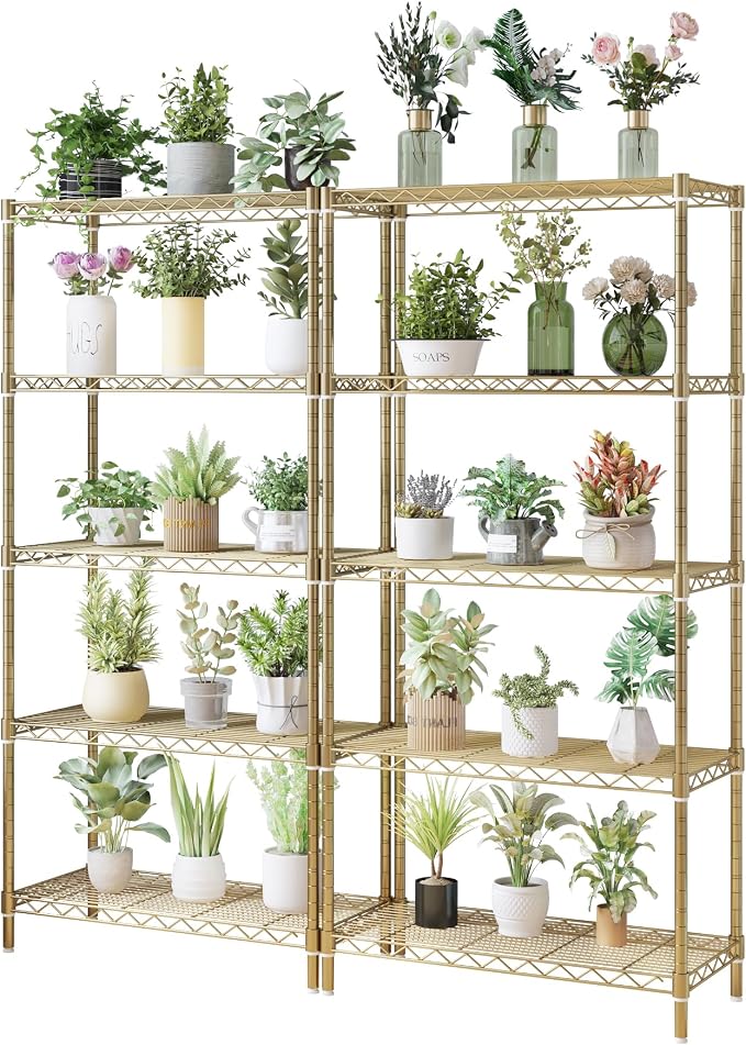 5 Tier Storage Racks Shelving, Heavy Steel Pantry Shelves, Adjustable Wire - Image 7