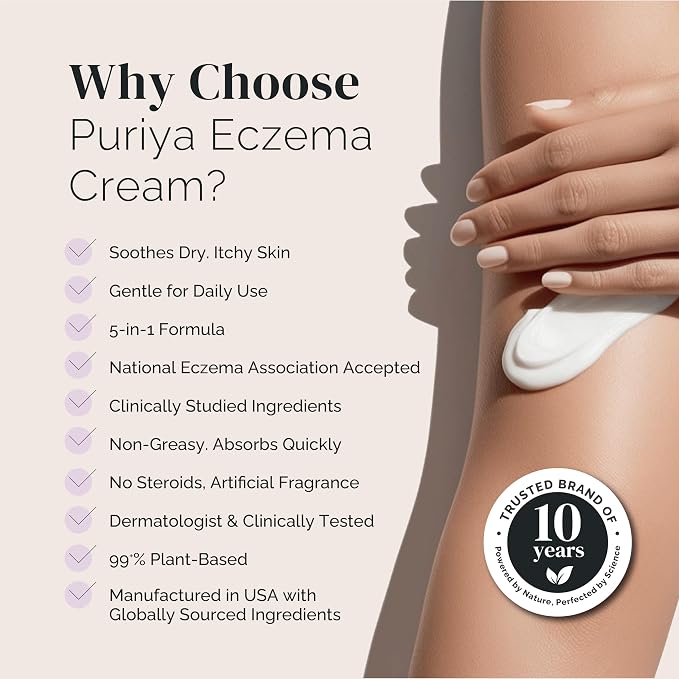 Puriya 5-in-1 Eczema Cream for Kids, Advanced Colloidal Oatmeal Lotion for Dry - Image 3