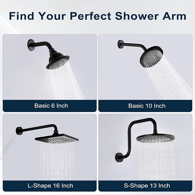 BRIGHT SHOWERS Shower Head Extension Arm 13 Inch S Shaped Gooseneck Shower Riser - Image 6