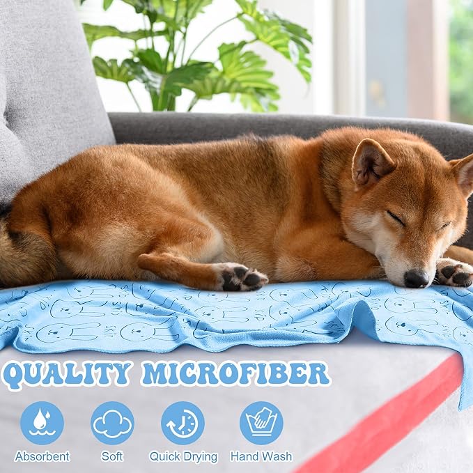 Peryiter 8 Pcs Dog Drying Towels Bulk 55'' x 28'' Pet Grooming Absorbent - Image 5