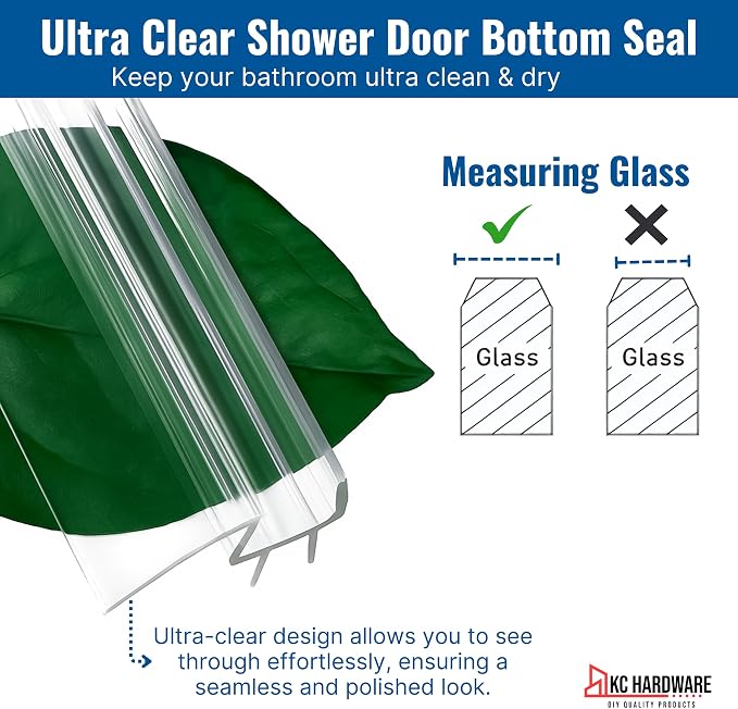 KC Hardware Frameless Shower Door Bottom Seal Strip - Image 6