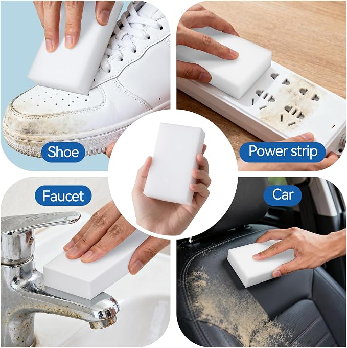 100 Pack Magic Sponge Eraser, Non-Scratch Melamine Sponges in Bulk, Wall Cleaner - Image 6