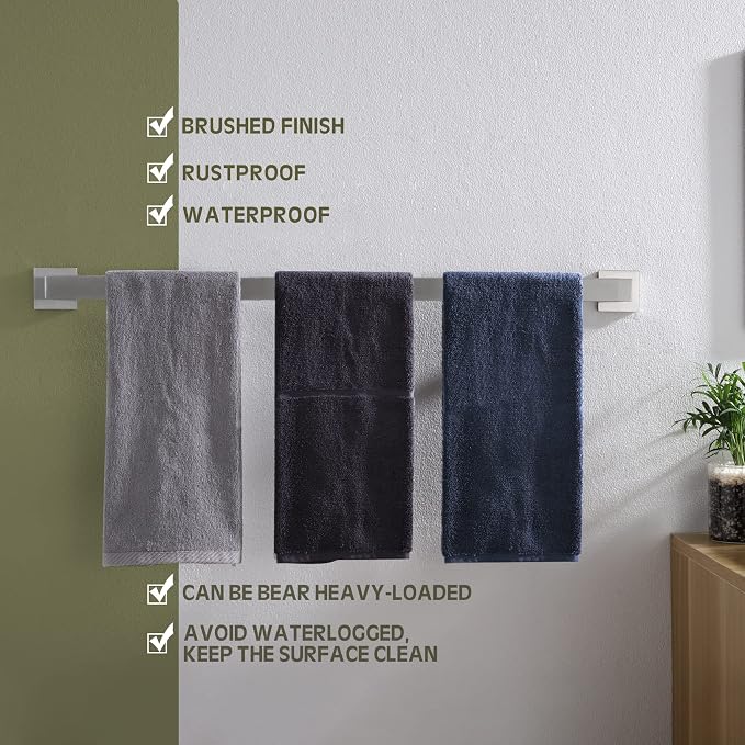KOKOSIRI 32-Inch Single Towel Bar, Bathroom Kitchen Towel Holder, Wall Mounted - Image 7