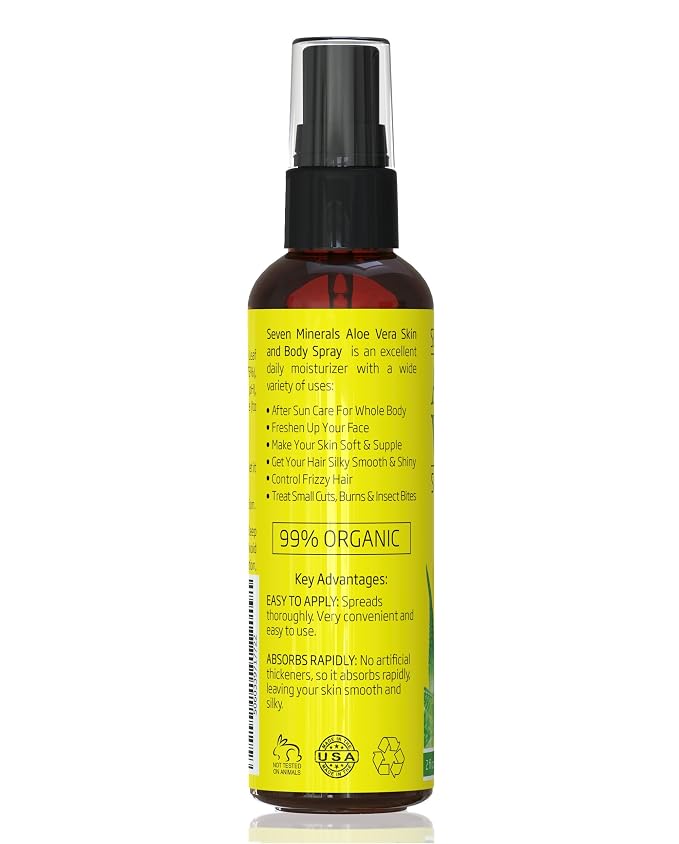 Seven Minerals Travel Size Organic Aloe Vera Spray - Image 4