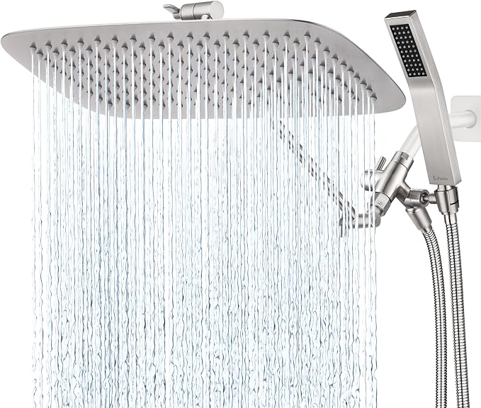 G-Promise All Metal 16 Inch Dual Square Shower Head by G-Promise