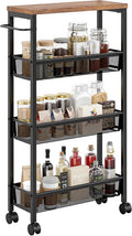 VECELO 4 Tier Slim Rolling Cart Organizer, Rolling Carts On Wheels by VECELO