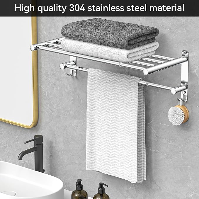 Adjustable Towel Bar for Bathroom Wall Mount17-30.7inch Adhesive Shower Towel - Image 6