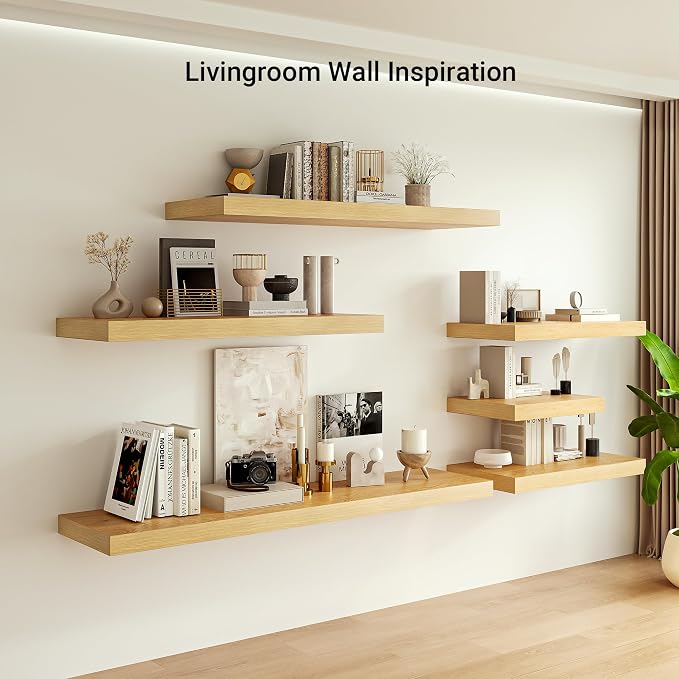Heimlove 24 x 12 Inch Deep Floating Shelves Wall Mounted - Image 6