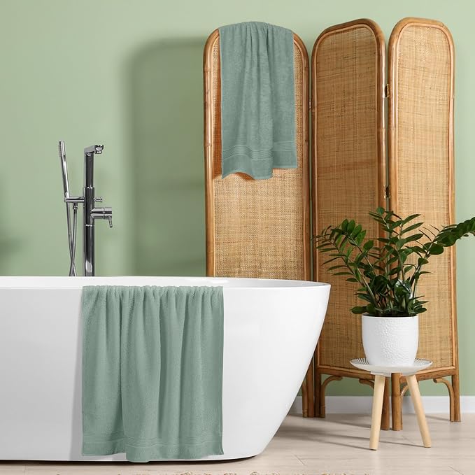 Elvana Home Cotton 2 Pack Oversized Bath Towel Set 28x55 inches, Large Bath - Image 5