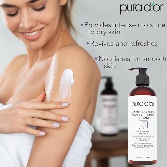 PURA D'OR 16 Oz Moisture Renew Hand & Body Cream – Ultra-Hydrating Daily - Image 2