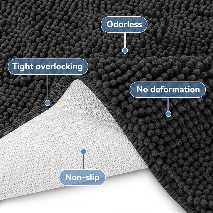 Bcoimo 44"×24" Absorbent Bath Mat, Non-Slip - Image 4