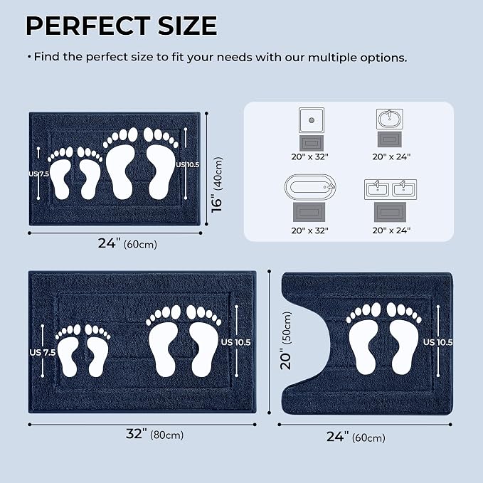 GRANNY SAYS Bathroom Rugs Sets 3 Piece, Soft Absorbent Microfiber Bath Mats - Image 2