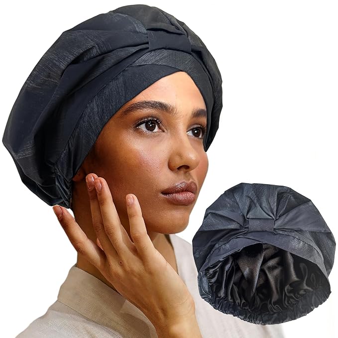 Reusable Shower Cap for Women Reusable Waterproof – Leakproof, Nonslip Hair Cap by SMPLobjects