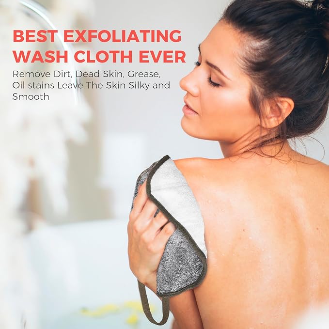 ZOMCHI 3 Pack Exfoliating Washcloth, Premium Facial and Body Wash Cloths - Image 3
