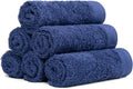 100% Cotton Washcloths Set 13” x 13” | Navy Blue Towels | Set of 6 Ultra Soft by Weidemans