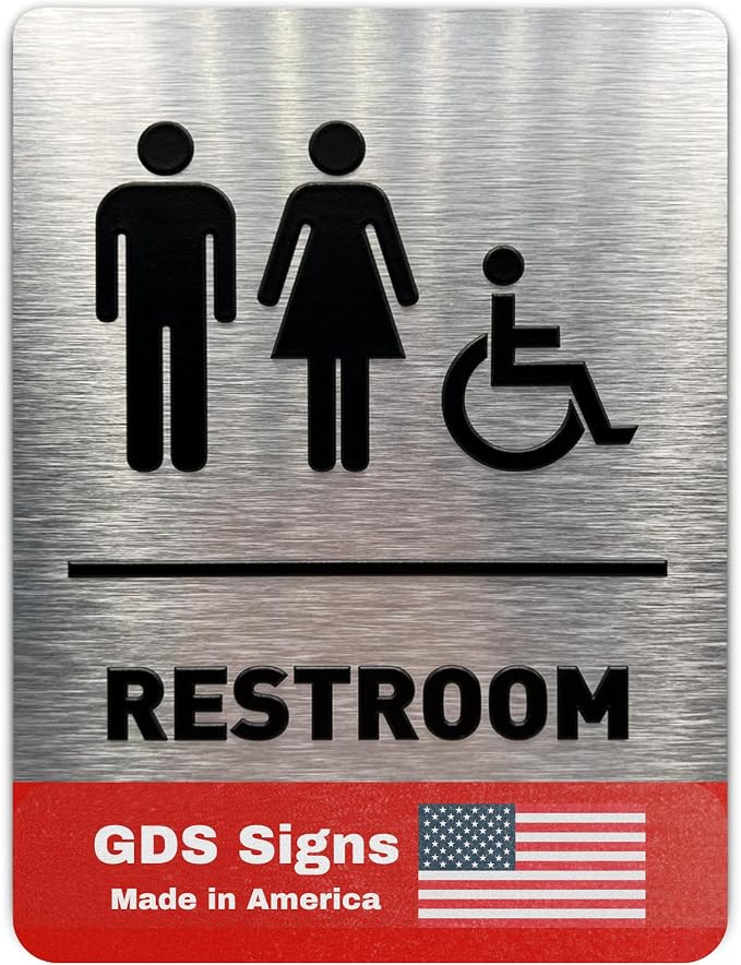 Unisex/Wheelchair Bathroom Sign by GDS by GDS