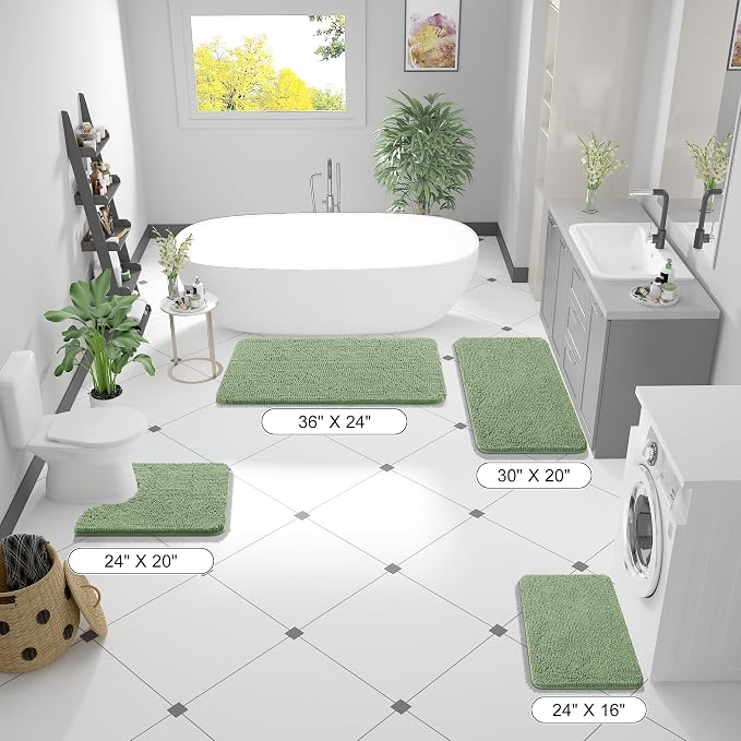 OLANLY Toilet Rugs U-Shaped 20x20, Extra Soft Absorbent Chenille Contour - Image 8