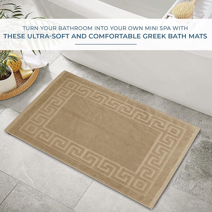 DAN RIVER Greek Cotton Bath Mats Set of 2 – Not a Bathroom Rug, Ultra Soft - Image 5