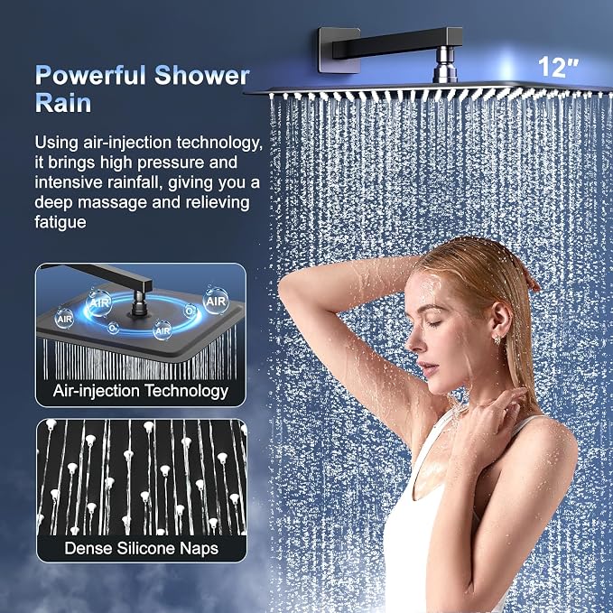 SR SUN RISE 12 Inch Slide Bar Shower Faucet Luxury High Pressure Shower Heads - Image 3