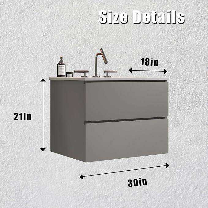Wall Mounted Floating Bathroom Vanity - Image 7
