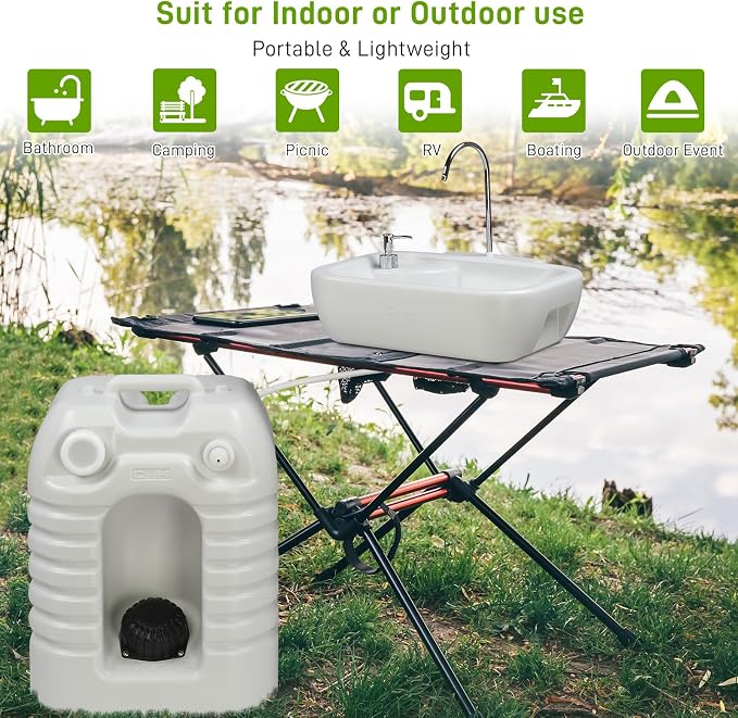 VINGLI 45L Upgraded Portable Sink| Rolling Hand Wash Basin Stand - Image 5