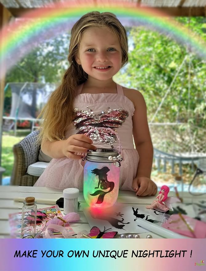 Make Your Own Mermaid Toy Night Light Lantern Jar Arts & Crafts - Image 2