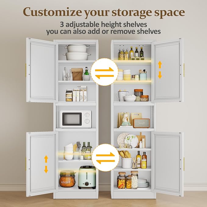 66.93" Tall Bathroom Storage Cabinet, Metal Storage Cabinet - Image 4