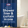 Clorox 2-in-1 Bathroom Shower Curtain Liner, Durable Fabric, Weighted Magnets by Clorox