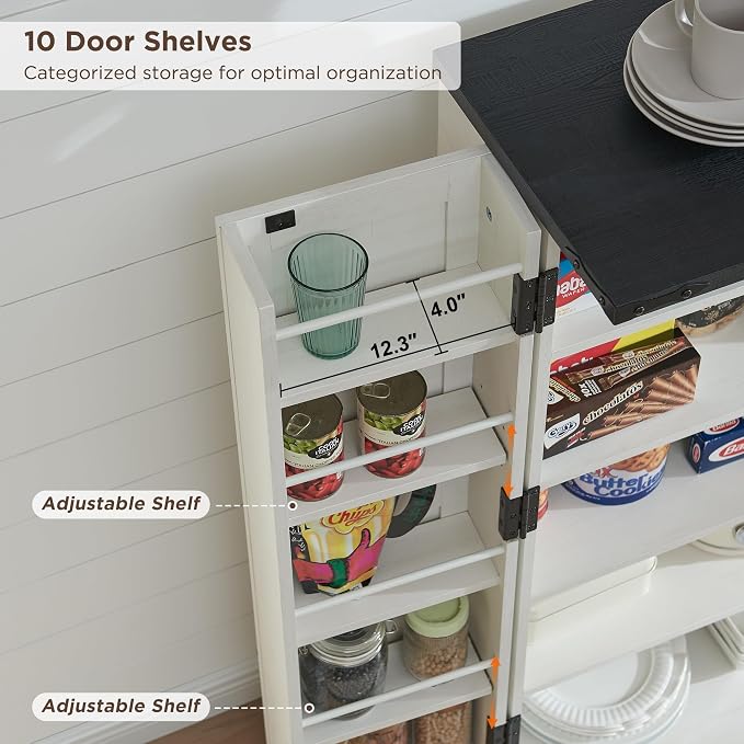 ACCOHOHO 47" Kitchen Pantry, Farmhouse Storage Cabinet - Image 5