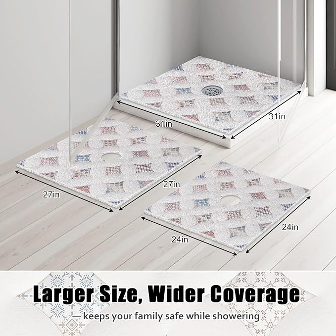 Square Shower Mat Non Slip: 31x31 Inch Extra Large Shower Floor Mat - Image 7