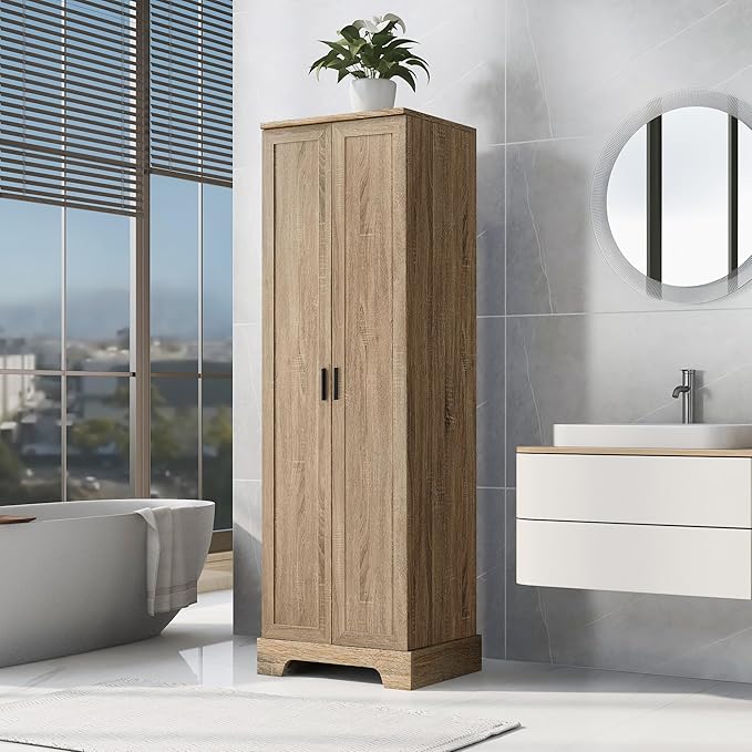 71" Tall Bathroom Storage Cabinet, Freestanding Linen Cabinet - Image 3