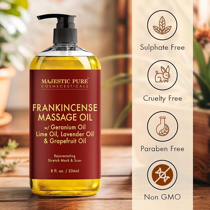 MAJESTIC PURE Frankincense Scar and Stretch Massage Oil - Image 4