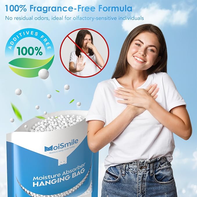 Moisture Absorbers 10 Pack Fragrance Free, Hanging Closet Dehumidifier Bags - Image 9