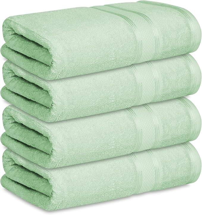 Casa Lino Light Sage Green Bath Towels Set of 4 - Image 2