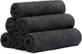 100% Cotton Washcloths Set 13” x 13” | Black Towels | Set of 6 Ultra Soft and by Weidemans
