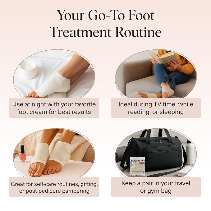 Kitsch Moisturizing Socks for Cracked Heel Treatment – Reusable Spa Socks for - Image 6