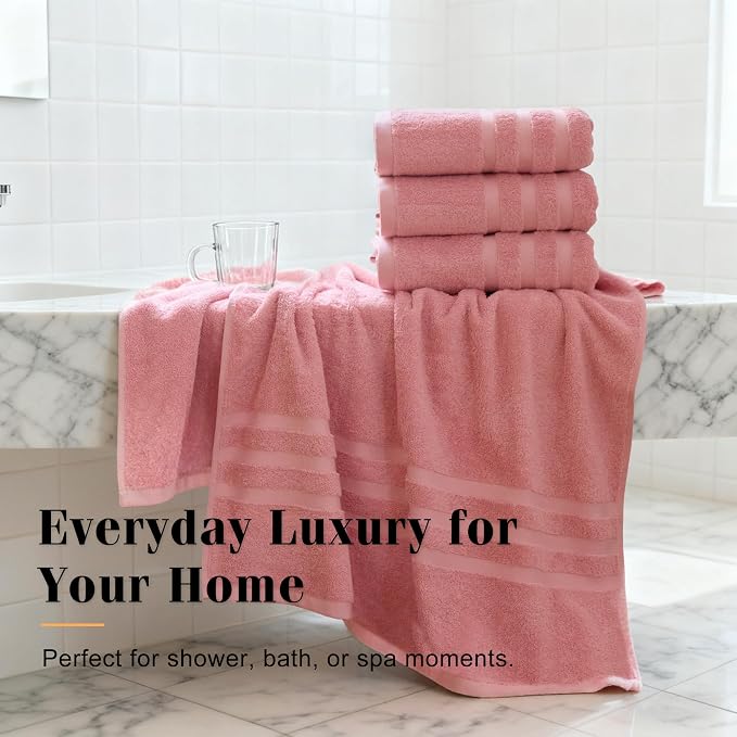 Cotton Bath Towel – Large 30x60 Inches, Thick & Absorbent Towel - Image 6