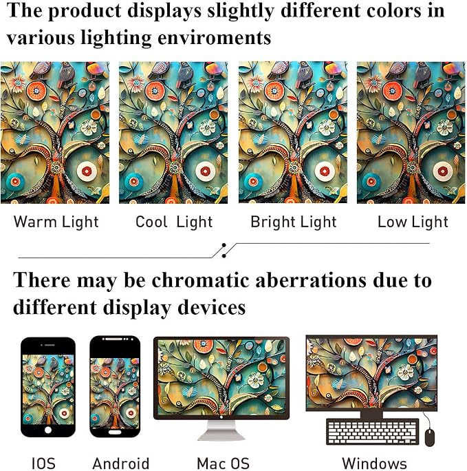 Bohemian Shower Curtain, Boho Floral Print Water Repellent Polyester Fabric - Image 7