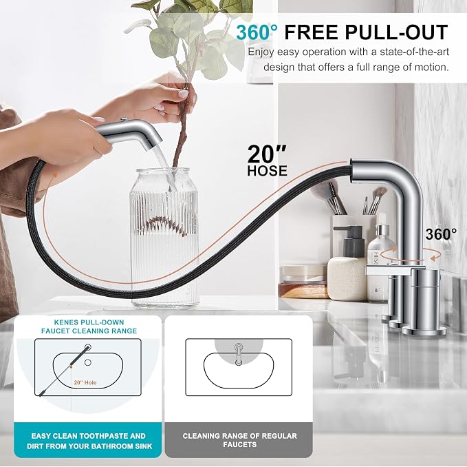 KENES Pull Down Bathroom Faucet - Image 5