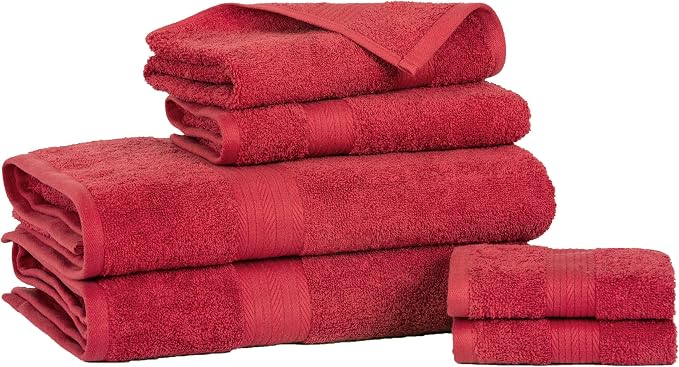 Ample Decor 100% Cotton 6 Piece Bathroom Towels Set, 2 Bath Towels, 2 Hand - Image 3