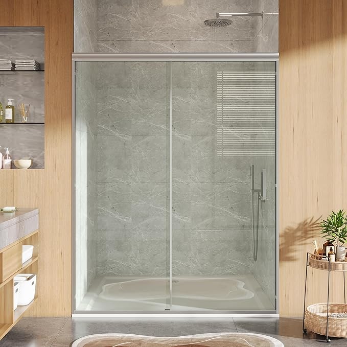 72" H x 56-60" W Semi-Frameless Shower Door, 1/4 Inch SGCC Tempered Glass - Image 7