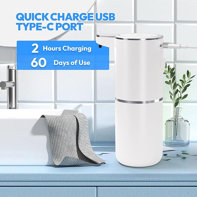 Automatic Soap Dispenser Touchless, Liquid Hand Soap Dispenser 12.8oz USB - Image 4
